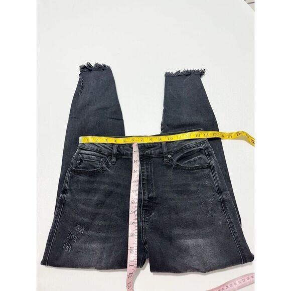KanCan Women's Juniper Frayed Hem High Rise Ankle Skinny‎ Jeans Black Size 28 - Picture 11 of 13